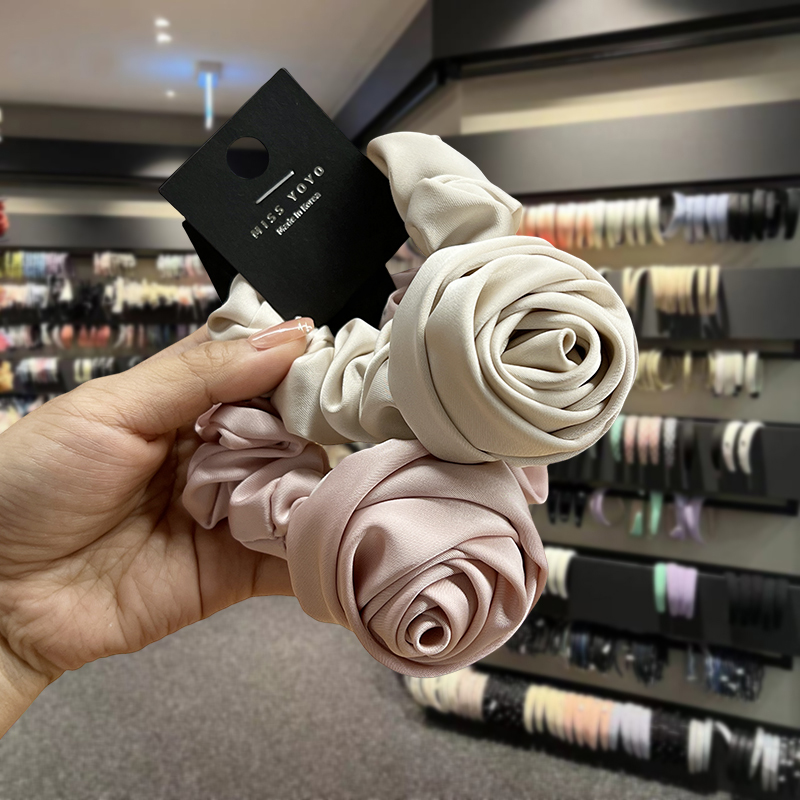 Hi Tech Accessories - อุปกรณ์เสริมการออกแบบเฉพาะของเครื่องประดับศีรษะเกาหลีความรู้สึกระดับไฮเอนด์ที่คาดผมที่เรียบง่ายดอกกุหลาบเชือกผมอารมณ์