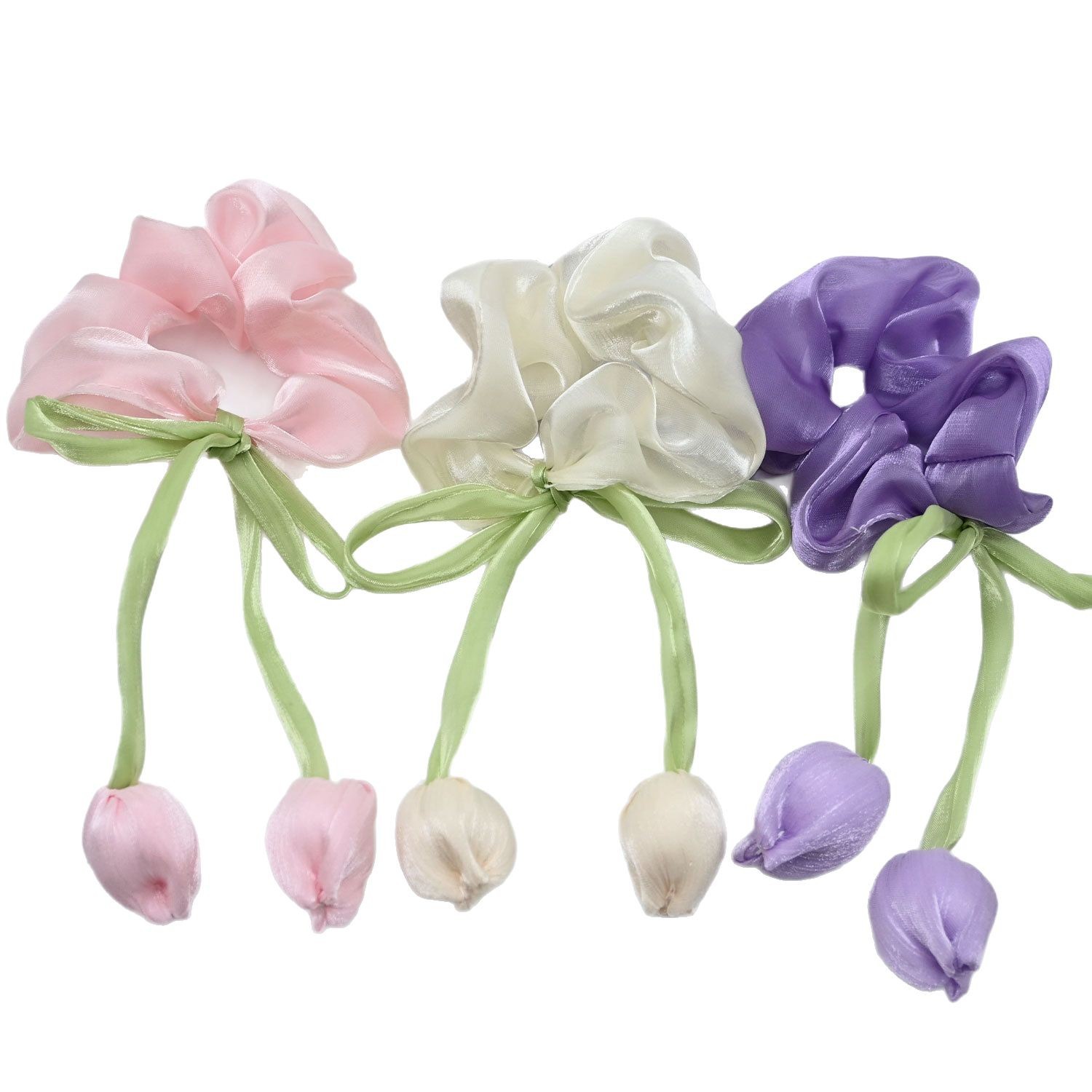 3PCS ดอกทิวลิป Scrunchies ดอกไ - Hi Tech Accessories บทวิจารณ์และราคา
