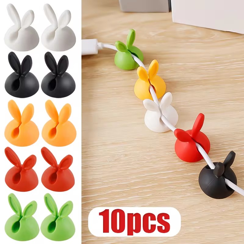 สายคล้องหูกระต่ายน่ารักสายชาร์ - Desk Cable Clip บทวิจารณ์และราคา