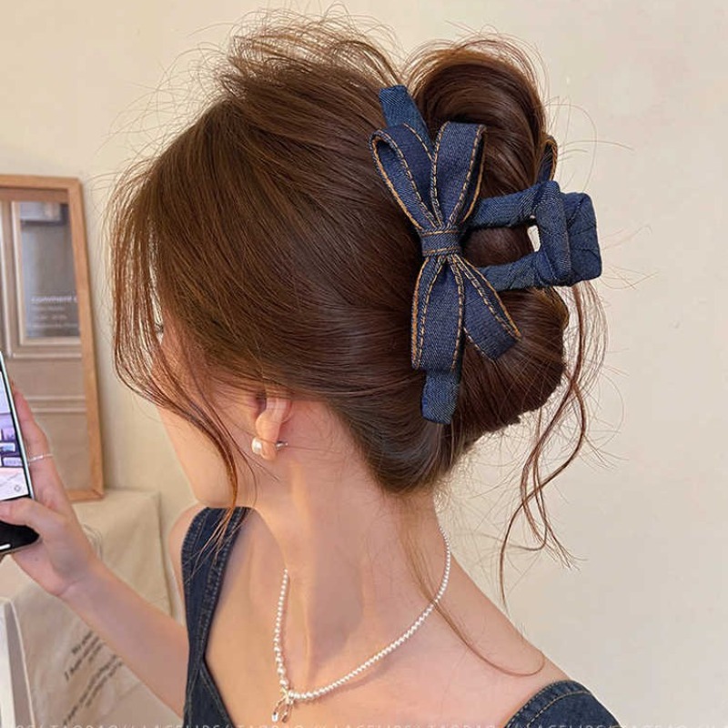 กิ๊บติดผมทรงโบว์ผ้ายีนส์สำหรับ - Hi Tech Accessories บทวิจารณ์และราคา